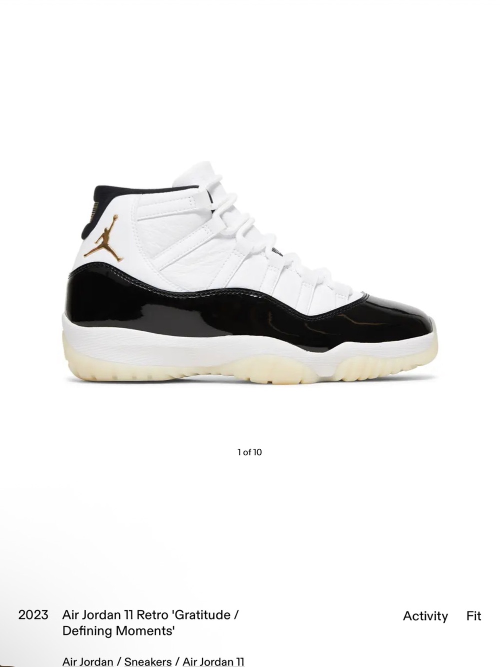 Jordan Retro 11 High Top Sneakers - White/Black/Gold